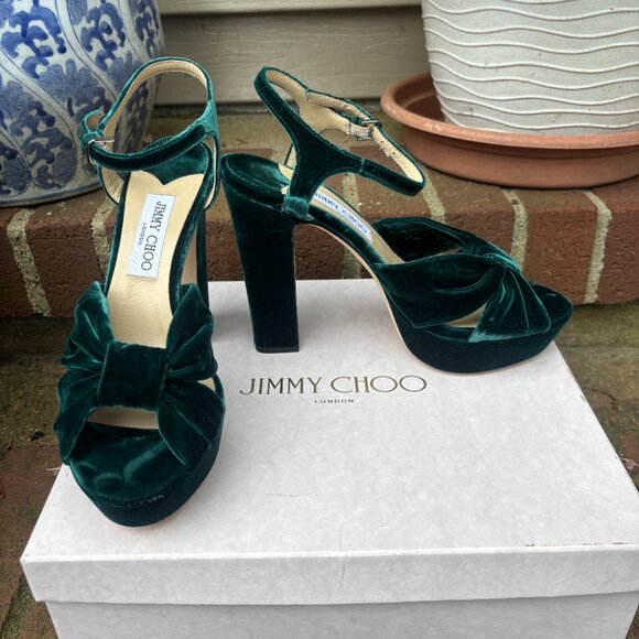 Jimmy Choo Heloise Heels Platform Sandals Women's Size 11 US / 41 EU *fits 10 US - Picture 6 of 11